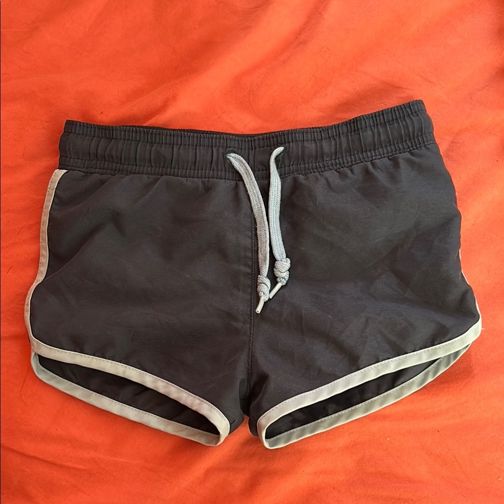 Blue Swim Trunks with Elastic Waistband and Drawstring